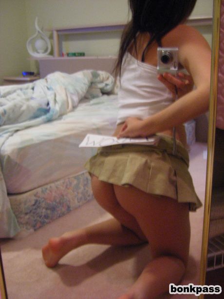 Shy Japanese girlfriend self shot no face