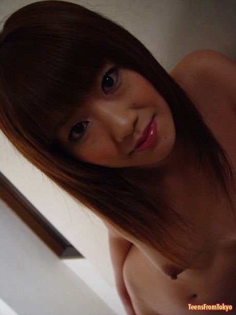 Japanese teen girl plays with a big and sticky semen load