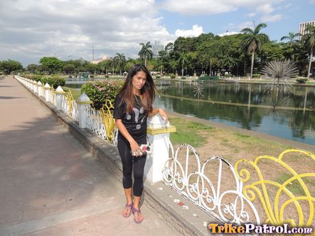 Asian teen Aira gets her pussy fucked by a hung guy outdoors