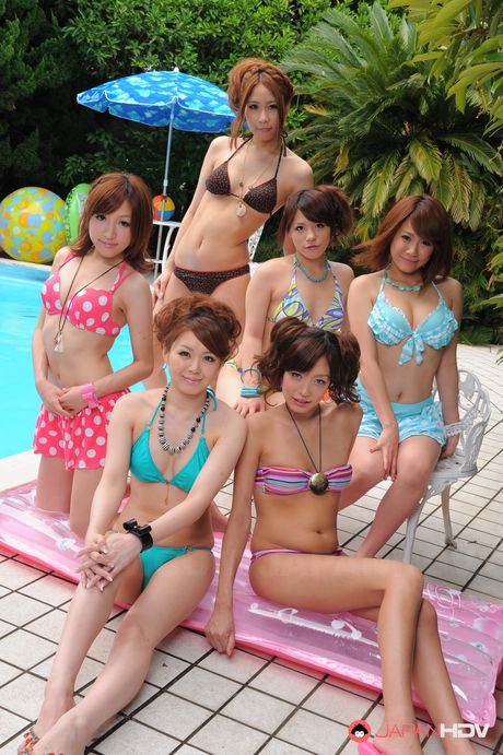 These hot Japanese bikini girls will make your dick hard for sure