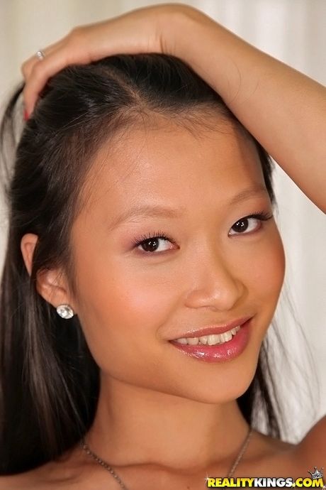 Sexy asian dark hair teen Pussykat in lingerie revealing big boobs and vagina