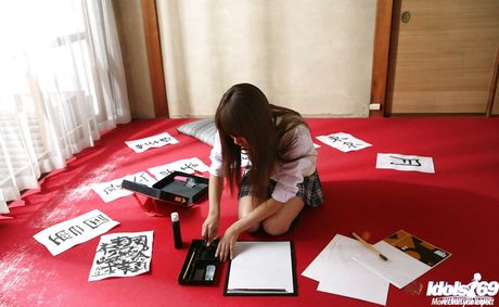 Sexy japanese babe Miho Sonoda exhibiting big titties and spreading her legs