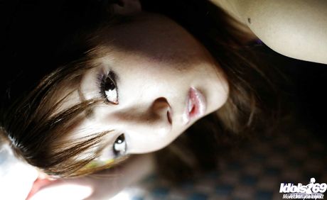 Deluxe japanese cutie Reina Mizuki in sexy panties bares her ass and hairy pussy